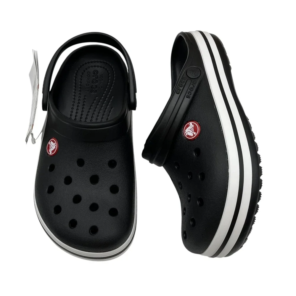 Crocs Crocband Little Boys Girls Slip-on Clog Size 13 Black White Water Friendly